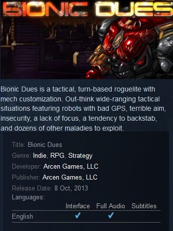 Bionic Dues Steam - Click Image to Close